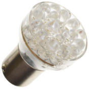 Diodelampe BA15 12V hvid 24 dioder