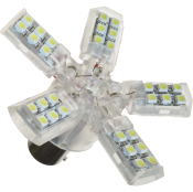 Diodelampe 12V 40xSMD 5-fløjet hvid BA15s