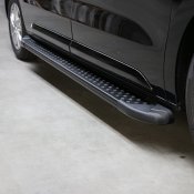 Sidetrin i sort Aluminium | Brugt