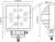 Firkantet LED-arbejdslampe - 27W | 9-32V