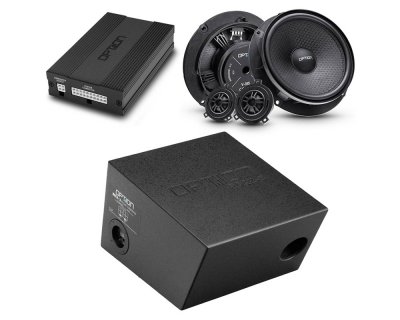 Højttalersæt til Volkswagen Crafter fra 2017 og frem | Lydpakke til foran, DSP-lydprocessor, forstærker og subwoofer (ROCK-3)
