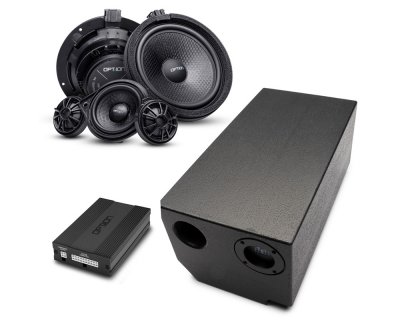 Komplet lydpakke – højttalere, DSP, subwoofer (ROCK-1) og lydisolering til Mercedes-Benz Sprinter fra 2006-2019