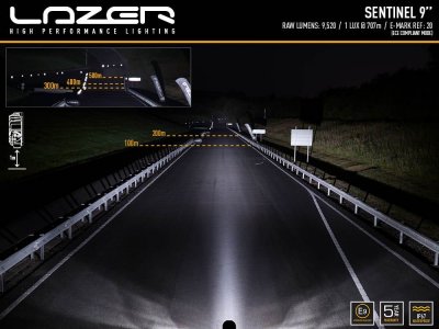 Lazer Sentinel 9 ekstra lys i sort farve
