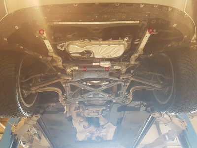 Monteringspunkter til Sumpplade Porsche Cayenne fra 2018-