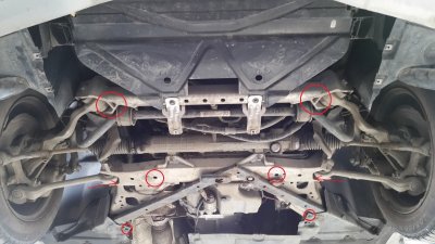 Monteringspunkter til Sumpplade BMW 3-serie