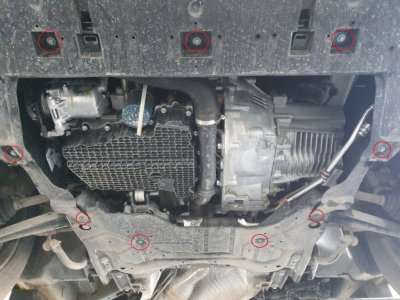 Monteringspunkter for Sumpplade Toyota Proace City Verso fra 2020-