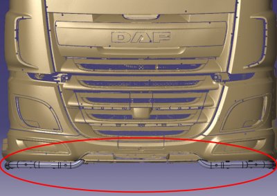 Split frontrør i rustfrit stål til DAF XF Euro 6