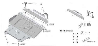 Eksploderet billede af Sumpplade til Ford B-Max fra 2012-