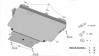 Eksploderet visning af Sumpplade til Ford Focus (2627-1300)