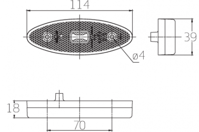 Sidemarkering i LED - Orange - 12/24V