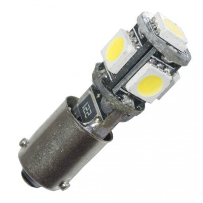 Diodelampe 12V 5xSMD Canbus xenon hvid BAX9s
