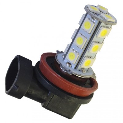 LED-lampe 12V 18xSMD Xenon hvid H11