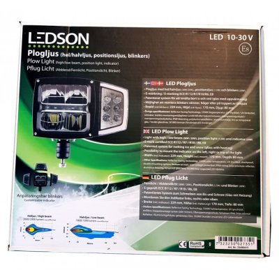 LEDSON Plovlys i LED med fuldt, dyppet, positionslys og indikator | 80W | Glas med varme!