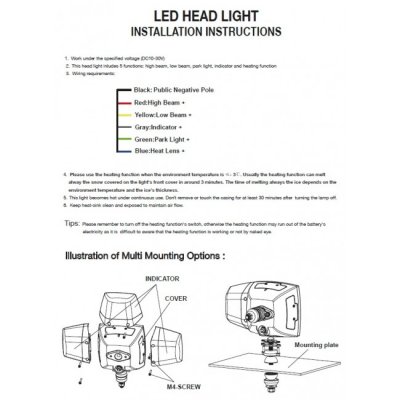 LEDSON Plovlys i LED med fuldt, dyppet, positionslys og indikator | 80W | Glas med varme!