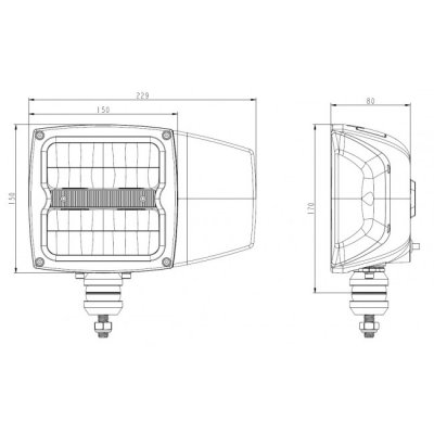 LEDSON Plovlys i LED med fuldt, dyppet, positionslys og indikator | 80W | Glas med varme!