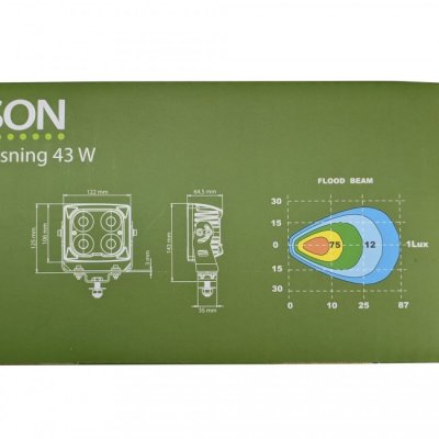 LEDSON Blaze LED arbejdslampe - 43W, projektør, varmelinse