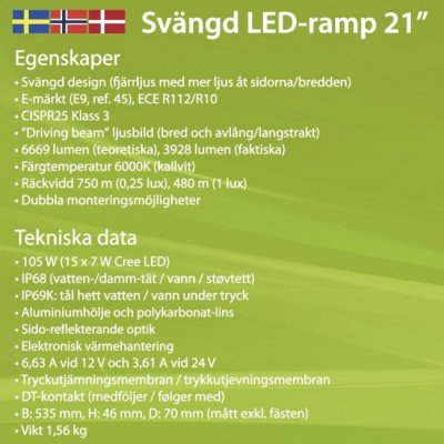 LEDSON Apollo C LED Rampe - 535 mm (21,5"), 105W, 10-30V