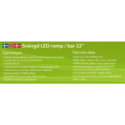LEDSON Juno C LED Ramp - 527 mm (22"), 90W, 10-30V