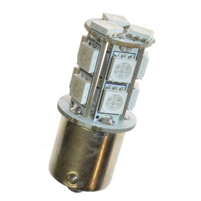 LED-lampe, BA15s /R5W, 24V, 13 dioder - Xenon hvid
