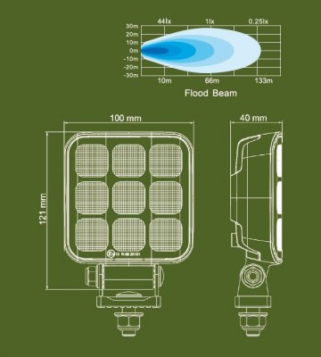 LEDSON Lumina SQ9 - Arbejdslys 40W