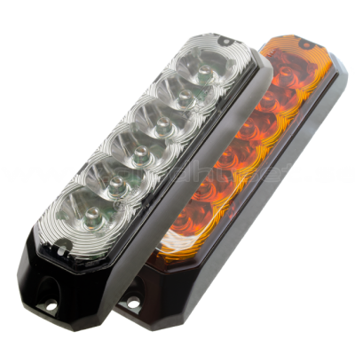 Lygte med 4/6 blitzhoveder i orange | 9-36V | ECE R65