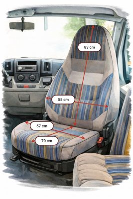 Sædebetræk til Adria autocamper – Fiat Ducato 2006-