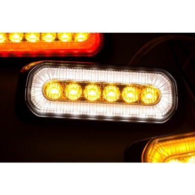 LED-blinklys med halo-ring i hvid, rød og orange | ECE R65/R10/R91 | 12-24V
