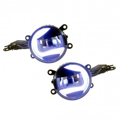 LED DRL rund med L-formet lys 12-24V