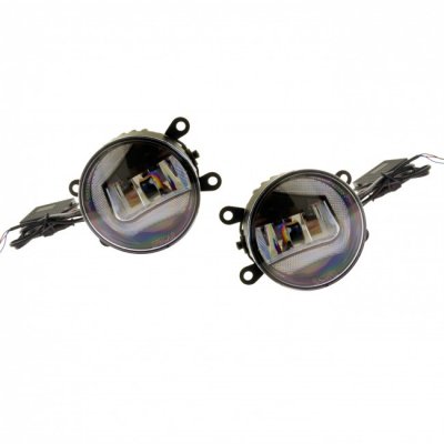 LED DRL rund med L-formet lys 12-24V