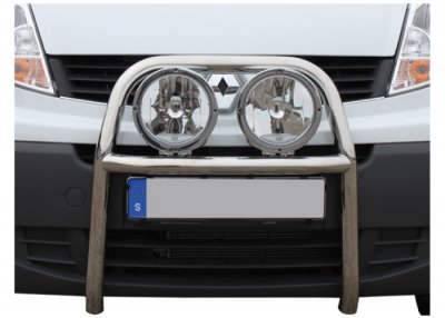 Frontbøjle i rustfrit stål til 2 ekstra lygter til Nissan Primastar 2002-2014
