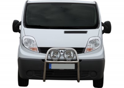 Frontbøjle i rustfrit stål til 2 ekstralygter til Renault Trafic 2002-2014