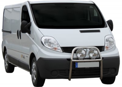Frontbøjle i rustfrit stål til 2 ekstra lygter til Nissan Primastar 2002-2014