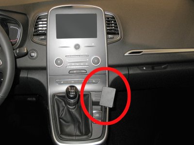 Mobilholder Renault Scenic fra 2016- | Til montering til højre for gearstangen