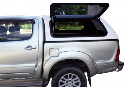 Ladkassekappe med oplukkelige vinduer til Toyota Hilux (Double Cab) fra 2006-2015