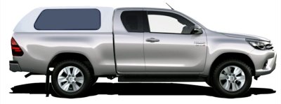 Ladkassekappe med oplukkelige vinduer til Toyota Hilux (X-Cab) fra 2016-