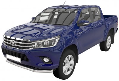 Frontrør enkelt i rustfrit stål til Toyota Hilux fra 2016-