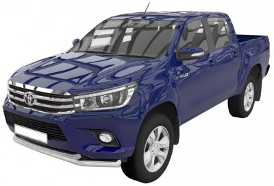 Dobbelt frontrør i rustfrit stål til Toyota Hilux fra 2016-