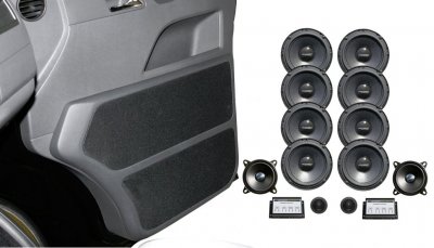 Dørsider inkl. 4 x 6,5" højttalere til VW Transporter T5 2003- & 2010-2015