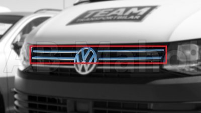 Øverste grill i rustfrit stål til VW T6 fra 2016-2019 med ulakeret kofanger