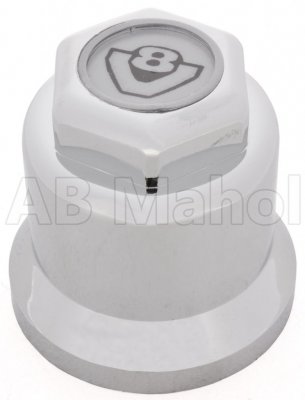 Møtrikdæksel V8 i forkromet plast - 33 x 55 x 55 mm