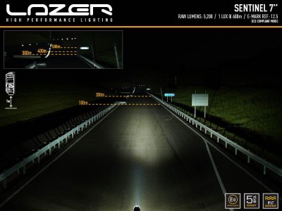 Lazer Sentinel 7 ekstra lys i sort farve