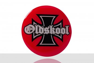3D-kuppelklistermærke - Oldskool-kors