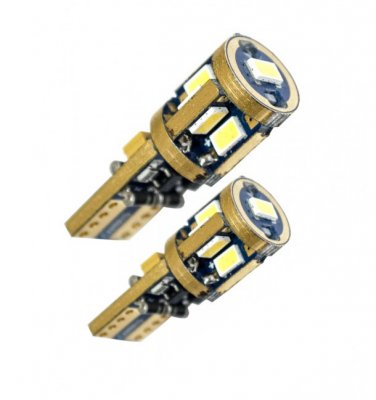 LED-lampe med 9 dioder Xenon hvid T10/W5W