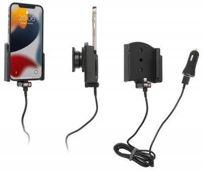 Telefonholder med indbygget oplader fra Brodit til din Apple-mobiltelefon