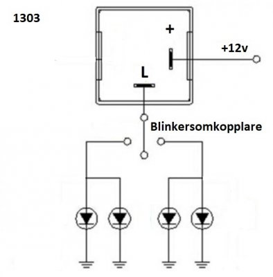 Blinkrelæ til amerikanerbiler (CF12), 2-polet blinkrelæ