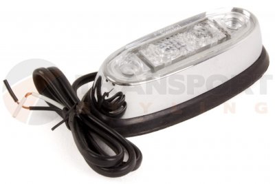 Boreman LED sidemarkeringslys med kromindfatning - 10-30V