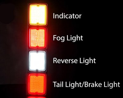 Breeze X2 Retro LED Baklygte med Multifunktion 10-48V