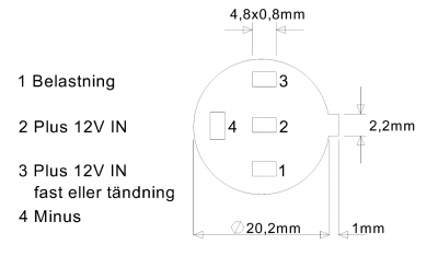 Afbryder/trykknap/knap 12V | Batteri