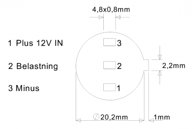 Ledningsdiagram for oplyst trykknap