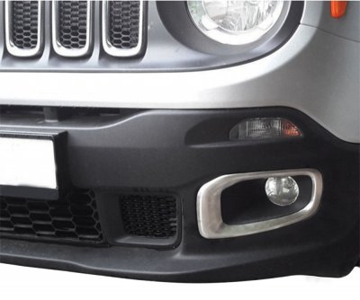 Tågelygteringe i rustfrit stål til montering på Jeep Renegade fra 2014-